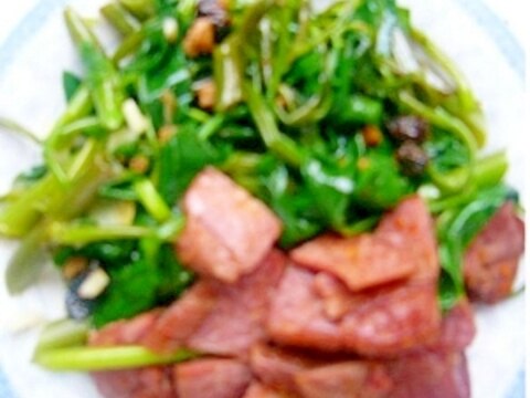 空心菜の豆豉炒めもの